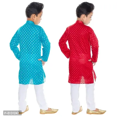 Vesh Cotton Kurta Pajama Set For Boys Kids-thumb2