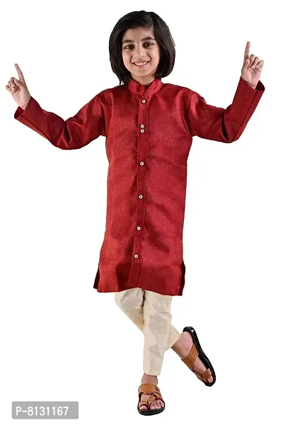 Vesham Kurta Style Shearwani & Pajama Set for Boy's-thumb0