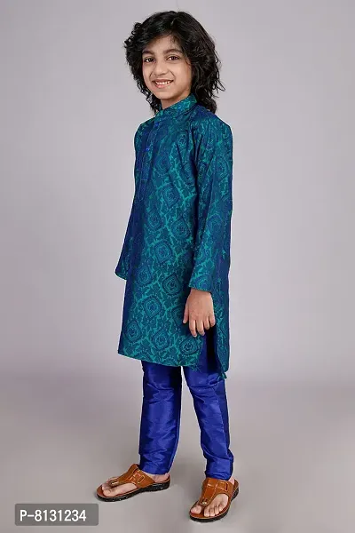 Vesham Cotton Silk Kurta Pajama Set For Boys Kids | Sherwani Style Kurta Paijama-thumb5