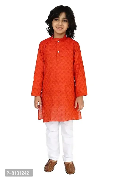 Vesham Cotton Kurta Pajama Set For Boys Kids | Traditional Ethnic Kurta Paijama-thumb0