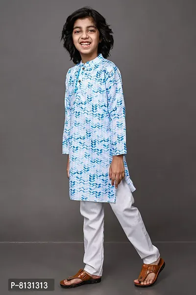 Vesham White Cotton Kurta Pajama Set for Boy's-thumb3