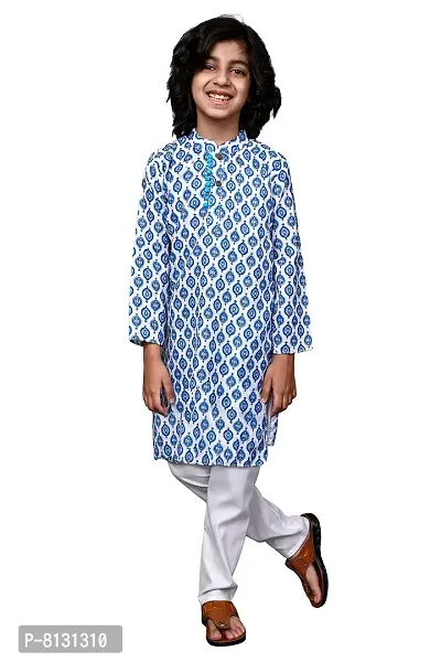Vesham Blue Cotton Kurta Pajama Set for Boy's