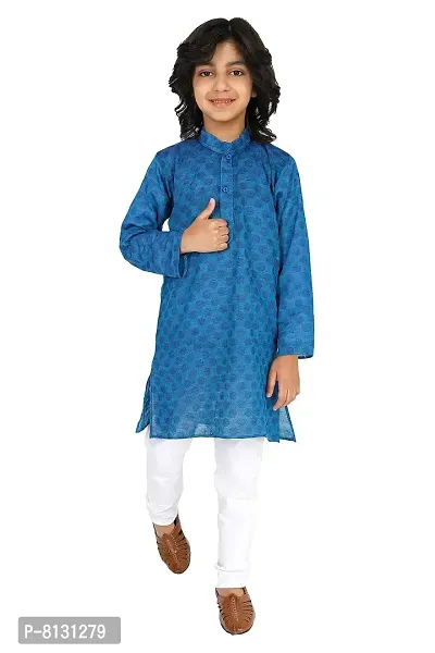 Vesham Cotton Kurta Pajama Set For Boys Kids | Traditional Ethnic Kurta Paijama-thumb0