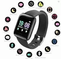 Smart Watch For Men Id116 Plus Waterproof Bluetooth Smartwatch Fitness Band With Heart Rate Sensor Activity Tracker Bp Monitor Latest 1 3 Led Display Sports Smart Watch For Kids Boys Girls Black-thumb1