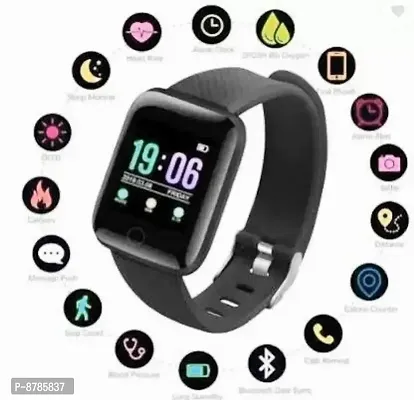 Smart Watch For Men Id116 Plus Waterproof Bluetooth Smartwatch Fitness Band With Heart Rate Sensor Activity Tracker Bp Monitor Latest 1 3 Led Display Sports Smart Watch For Kids Boys Girls Black-thumb2