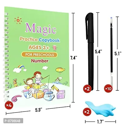Practice Handwriting English Reusable Magical Ink Tracing Letter Writing Book for Kids Preschools - 4 Pieces