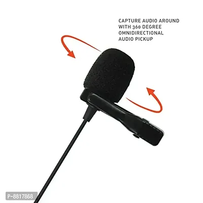 Dynamic Lapel Collar Mic Voice Recording Lavalier Microphone For Singing Youtube Black-thumb0