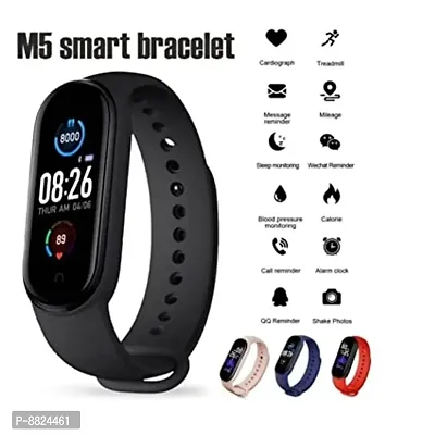 M5 Smart Band Indias No. 1 Fitness Band, 1.1-inches AMOLED Color Display, 2 Weeks Battery Life, Health Tracking Device, Black-thumb0