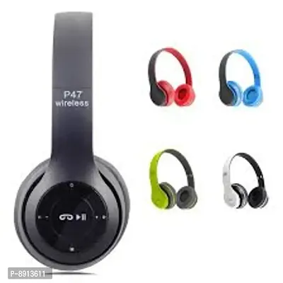P47 Wireless Bluetooth Portable Sports Headphones with Microphone, Stereo Fm, Memory Card Support