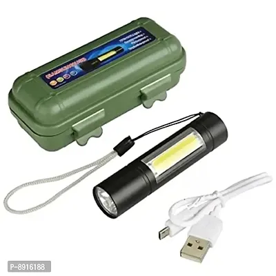 Flashlight USB Rechargeable 3 Modes Flashlight With Hanging Rope-thumb0