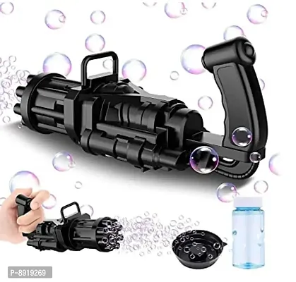 Electric Bubbles Gun for Toddlers Gatling Bubble Machine Gun Black Toy Bubble Maker-thumb0