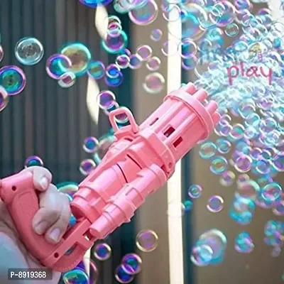 Bubble Gun with Bubble Solution including Batteries Toy Bubble Maker-thumb0
