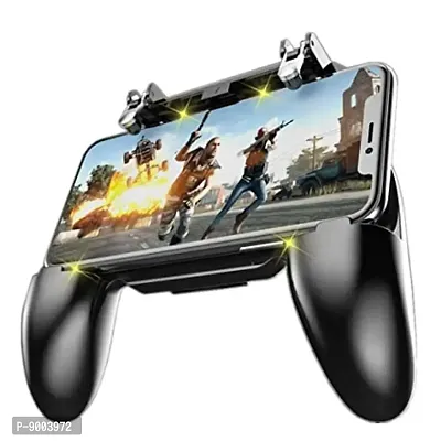 W10 Universal Mobile Gaming Trigger Game pad Joystick Phone Holder for All Mobile Phones Gamepad  (Black, For Android, iOS)-thumb0
