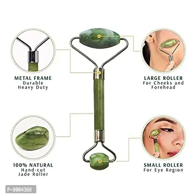 ONLYJADEROLLER Jade Roller| Natural Green Stone For Face Massage  Skin Tone | Face Massager Massager  (Green)