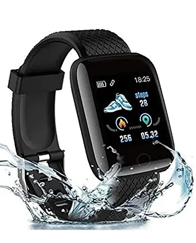 Id116 Water Proof Bluetooth Smart Watch Fitness Band For Boys Girls Men Women Kids Sports Watch For All Smart Phones I Heart Rate And Bp Monitor Black Ios