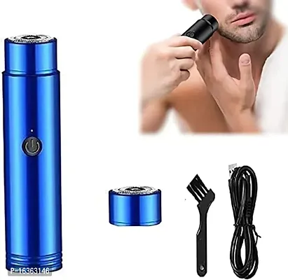 Pocket Size Mini Portable Electric Shaver for Men and Women, Unisex Travelling Washable USB Beard Shaver and Trimmer for face under Arms Painless Shaving Trimmer No-Noise. (BLUE POCKET TRIMMER MINI)