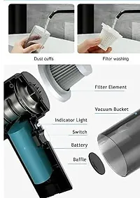 Vacuum Cleaner Dust Collection/Lighting 2 in 1 Car Vacuum Cleaner 120W High-Power Handheld Wireless Vacuum Cleaner Home Car Dual-use Portable USB Rechargeable Set of 1 Black-thumb1