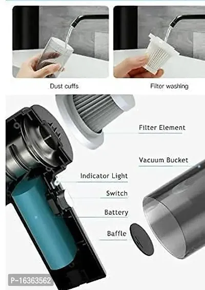 Vacuum Cleaner Dust Collection/Lighting 2 in 1 Car Vacuum Cleaner 120W High-Power Handheld Wireless Vacuum Cleaner Home Car Dual-use Portable USB Rechargeable Set of 1-thumb3