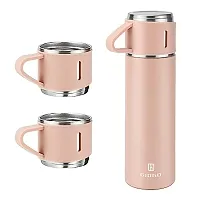 Multicolor Vacuum Insulated Bottle Water Flask Gift Set with Two Cups Hot  Cold | Assorted Color | Diwali Gifts for Employees | Corporate Gift Items-thumb1