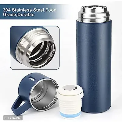 Vacuum Flask Set with 3 Steel Cups Combo for Coffee Hot Drink and Cold Water Flask Ideal Gifting Travel Friendly Latest Flask Bottle. (Multi-Color)-thumb3