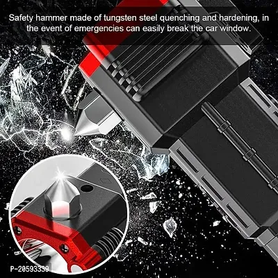 Portable LED Flashlight Multifunctional Work Light Power Bank Emergencies Safety Hammer Waterproof with Sidelight 4 Light Modes for Car Outdoor Camping Hiking Travelling Torch Lights-thumb3