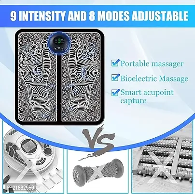 Foot Massager Pain Relief Wireless EMS Massage Mat Machine,Rechargeable Portable Folding Body Massager with 8 Mode/19 Levels for Legs,Body Foot,Neck,Arms,Hand Therapy Machine