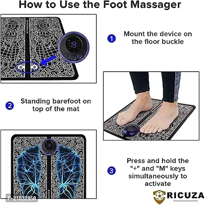 Foot Massager Pain Relief Wireless EMS Massage Mat Machine,Rechargeable Portable Folding Body Massager with 8 Mode/19 Levels for Legs,Body Foot,Neck,Arms,Hand Therapy Machine-thumb5