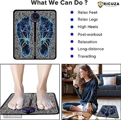 Foot Massager Pain Relief Wireless EMS Massage Mat Machine,Rechargeable Portable Folding Body Massager with 8 Mode/19 Levels for Legs,Body Foot,Neck,Arms,Hand Therapy Machine-thumb2