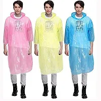 Bajaj Disposable Pocket Size Easy to Carry Digi Raincoat ? Pack of 5 Rain Card (Pink, Blue, Yellow, Free Size)-thumb2