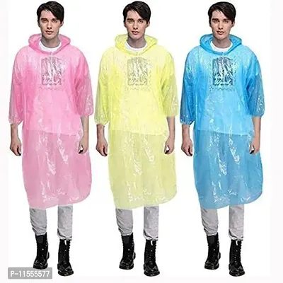 Bajaj Disposable Pocket Size Easy to Carry Digi Raincoat ? Pack of 5 Rain Card (Pink, Blue, Yellow, Free Size)-thumb3