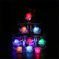 Be Fashionholic Waterproof Led Ice Cube,12 Pack Multi Color Flashing Glow in The Dark LED Light Up Ice Cube for Bar Club Drinking Party Wine Wedding Decoration-thumb1