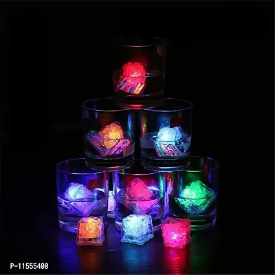 Be Fashionholic Waterproof Led Ice Cube,12 Pack Multi Color Flashing Glow in The Dark LED Light Up Ice Cube for Bar Club Drinking Party Wine Wedding Decoration-thumb2