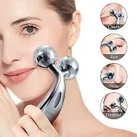 3d Massager Roller 360 Rotate Silver Thin Face Full Body Shape Lifting Wrinkle Remover Facial Massage Relaxation Tool ,Body Itch Scratcher Stick - Pack of1-thumb3