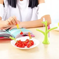 Bird Fork Bird Fruit and Salad Fork Multicoloured 6 Forks in Bird Shape with Tree for Kitchen and Dining-thumb3