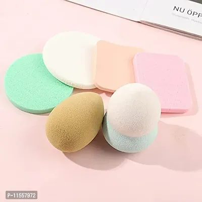 EL Sueno 6 pieces Set Women's Round Soft Makeup Beauty Eye Face Foundation Blender Facial Smooth Powder Puff Cosmetics Blush Applicators Sponges Use for Dry and Wet-thumb2