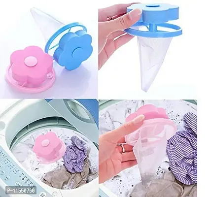 Generic Washing Machine Lint Catcher Flower Ball Shape Floating Reusable Mesh Lint Net Trap Filter Bag Hair Lint Remover Dirt Fur Pouch/Home House Hold Tool Cloth Washer Device Cleaning (1pcs)-thumb0