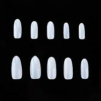 Boxed 500 Pcs French Long Acrylic False Artificial Natural Colour Nail Art Tips With 3 Bottles Nail Glue, White-thumb2