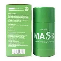 BEAUTYZONE VASEINA MASK Purifying Clay Stick Mask Oil Control Anti-Acne Eggplant Solid Fine,Portable Cleansing Mask Mud Apply Mask,Green Tea Facial Detox Mud Mask (Green Tea) 40Gram [PACK OF 01]-thumb1