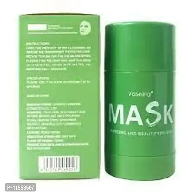 BEAUTYZONE VASEINA MASK Purifying Clay Stick Mask Oil Control Anti-Acne Eggplant Solid Fine,Portable Cleansing Mask Mud Apply Mask,Green Tea Facial Detox Mud Mask (Green Tea) 40Gram [PACK OF 01]-thumb2