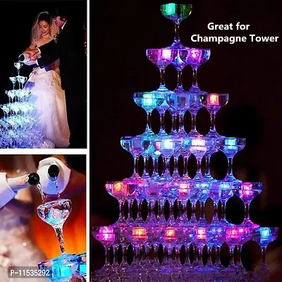 DW Led Ice Cube Enter Liquid Automatically Flashing Waterproof Led Ice Cube,(Best for Baby Bath Playing Toy) Put Into Ice Bucket for Champagne Tower to Use for Bar,Club,Wedding,Family,Party 15 Piece-thumb3