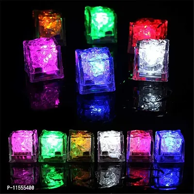 Be Fashionholic Waterproof Led Ice Cube,12 Pack Multi Color Flashing Glow in The Dark LED Light Up Ice Cube for Bar Club Drinking Party Wine Wedding Decoration-thumb0