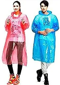 Bajaj Disposable Pocket Size Easy to Carry Digi Raincoat ? Pack of 5 Rain Card (Pink, Blue, Yellow, Free Size)-thumb1