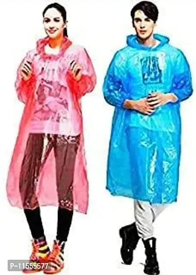 Bajaj Disposable Pocket Size Easy to Carry Digi Raincoat ? Pack of 5 Rain Card (Pink, Blue, Yellow, Free Size)-thumb2