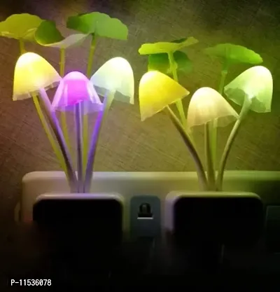 HKTC Mushroom Lamp(Pack of 2), Mushroom Shape LED Magic Night Lamp, Color Changing, Automatic Off/On with Smart Sensor-thumb2