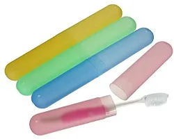 Plastic Toothbrush CoverAnti Bacterial Toothbrush Container- Tooth Brush Travel Covers, Case, Holder, Cases (4)-thumb1