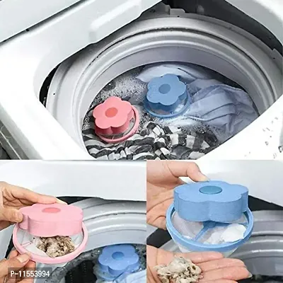 GRAIYT 2 Pcs Washing Machine Floating Lint Mesh Bag Net Pouch Hair Catcher Lint Catcher Hair Filter for Household Tool-Random Colour-thumb3