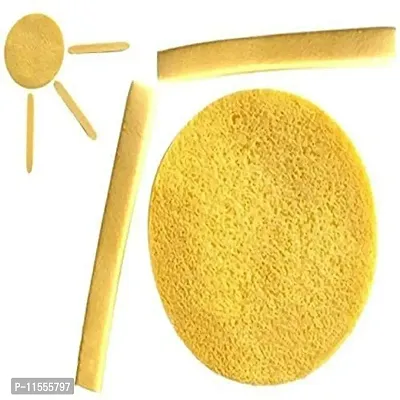 Shizuka Professional Facial Cleaning Wash Puff Sponge 12 Stick Face Cleansing Pad Soft, Yellow, 30 Grams, Pack Of 1-thumb3