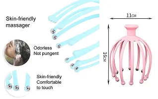 Claw Octopus Hair Head Scalp Massage Tool Head Massager for Headache Relief, Scalp Stress Relax, 8 Roller Balls Prongs Head Massage Scratcher Deep Relaxation (Pink)-thumb3