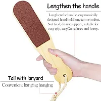 Double Sided Foot Scrubber, Wooden Handle Foot Scrubber For Dead Skin Callus Remover Pedicure Tool, 35 Gram (COLOR-2)-thumb4