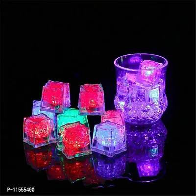 Be Fashionholic Waterproof Led Ice Cube,12 Pack Multi Color Flashing Glow in The Dark LED Light Up Ice Cube for Bar Club Drinking Party Wine Wedding Decoration-thumb5